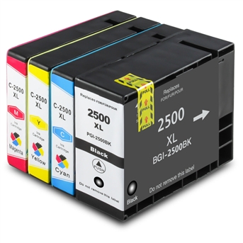 סט 4 ראשי דיו  2500 תואם למדפסת CANON MAXIFY MB5050